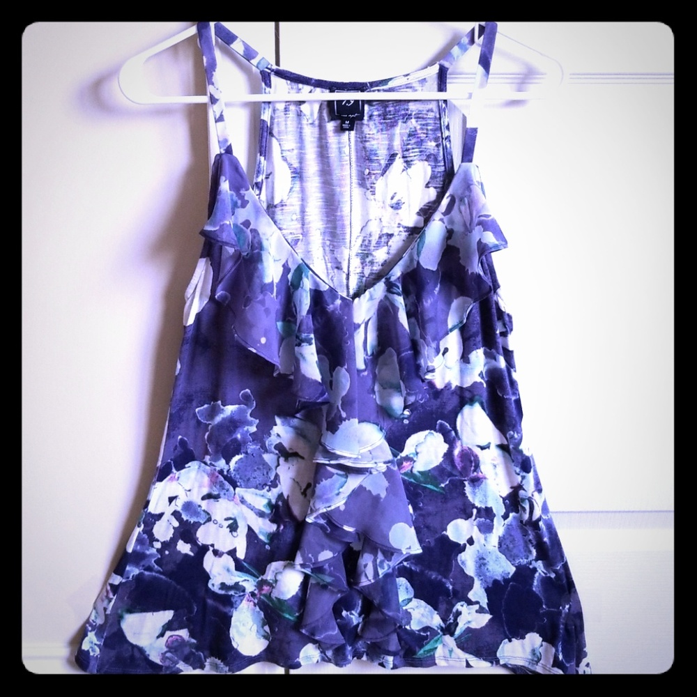 Anthropologie 1.9 One Sept. Purple Ruffled Top